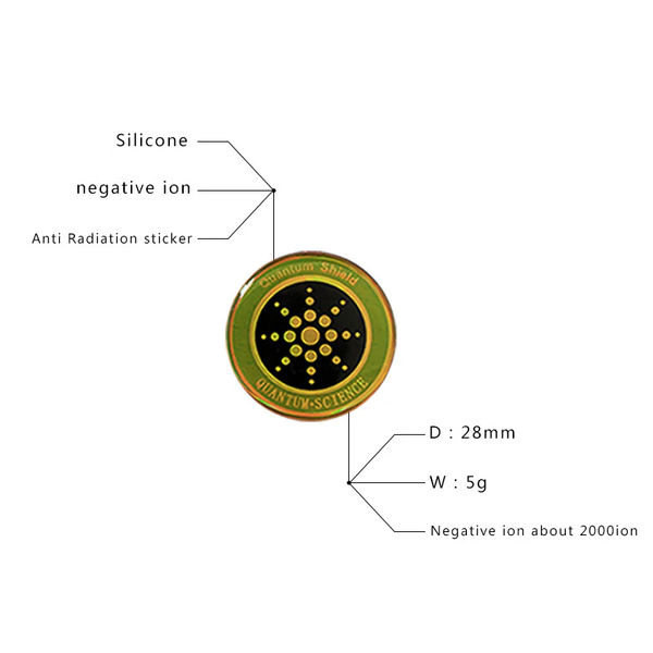 Quantum anti Radiation Shield 5G EMF Protection - Phones Laptops - 12 Stickers